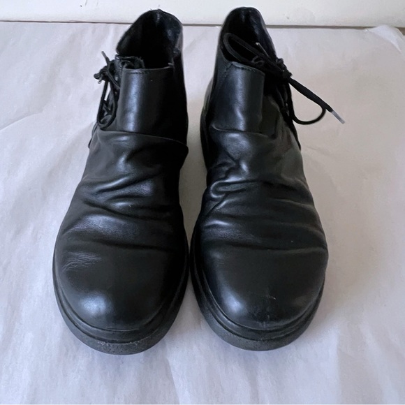 Rieker Ruched Boots Women 39 / 8 Black Leather Comfort Slouchy Booties - Picture 4 of 6